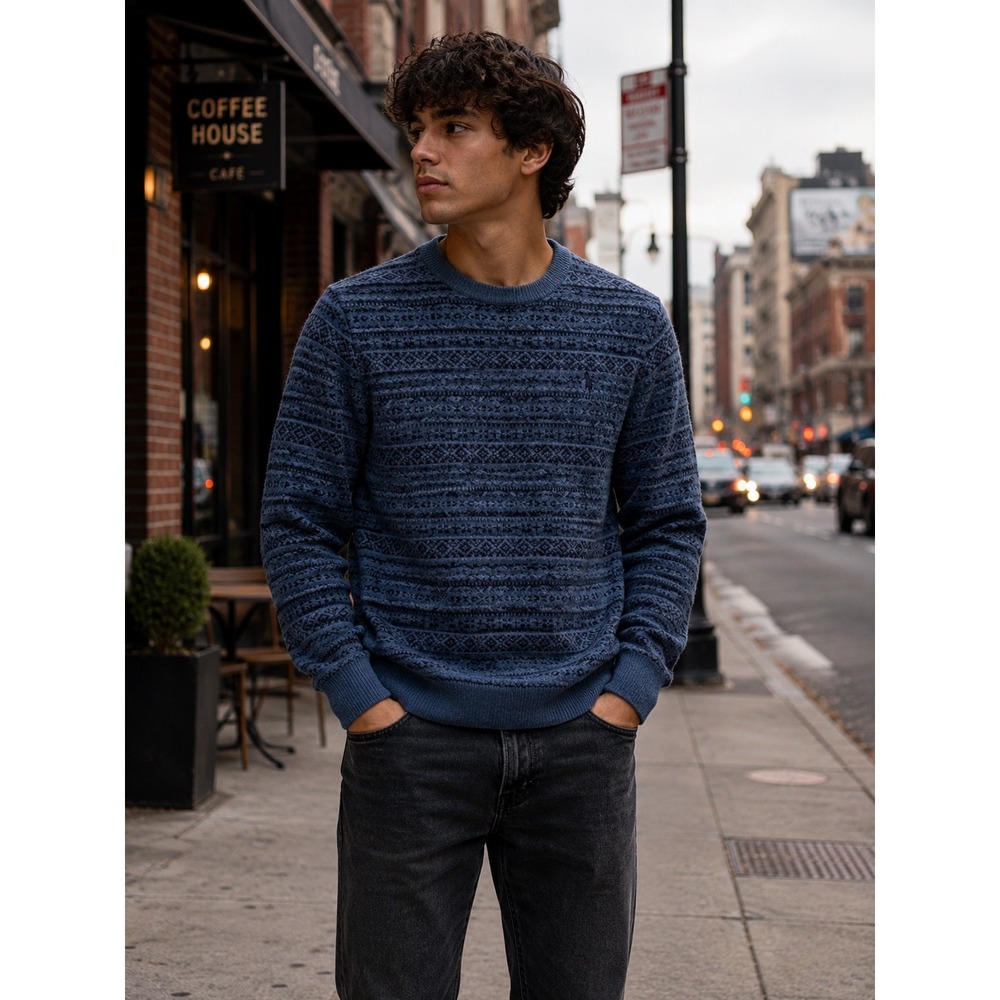 Polo Ralph Lauren Geometric Multicolor Crewneck Sweater Mens‎ Medium Comfort